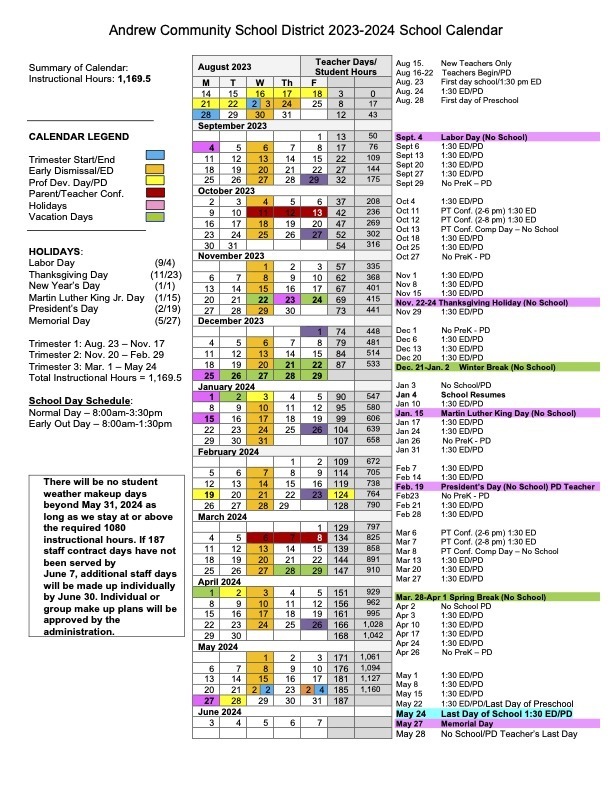 2023-24 Andrew Calendar