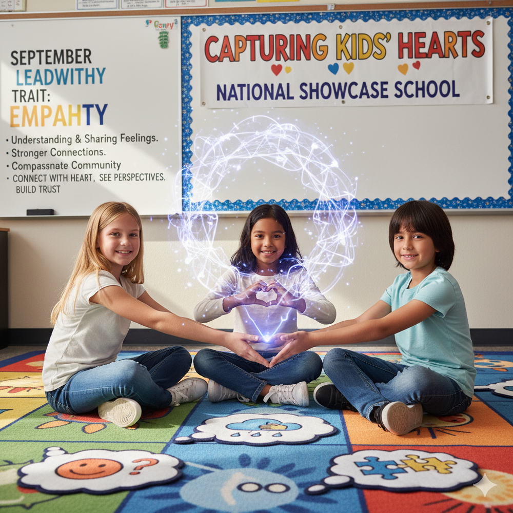 this month's Leadworthy Trait: Empathy. 💖  Empathy is more than just feeling sorry for someone; it's about connecting with others on a deeper level by trying to understand their feelings and perspectives. As a Capturing Kids' Hearts National Showcase School, we focus on teaching our students to:  Understand and share feelings: We encourage our students to be sensitive to what others are experiencing.  Connect with the heart: We emphasize genuine care and compassion in our interactions.  See different perspectives: We teach students to consider a situation from someone else's point of view before making a judgment.  Build trust and safety: We foster a positive classroom culture where everyone feels safe and supported.  By practicing these key actions, our students are building stronger relationships, preparing to be future leaders, and creating a more compassionate community. What does empathy mean to you? Let us know in the comments! #CapturingKidsHearts #Leadworthy #Empathy #CompassionateCommunity #SchoolCulture #StudentLeadership