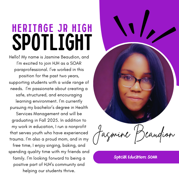 Please welcome Ms. Beaudion to HJH!