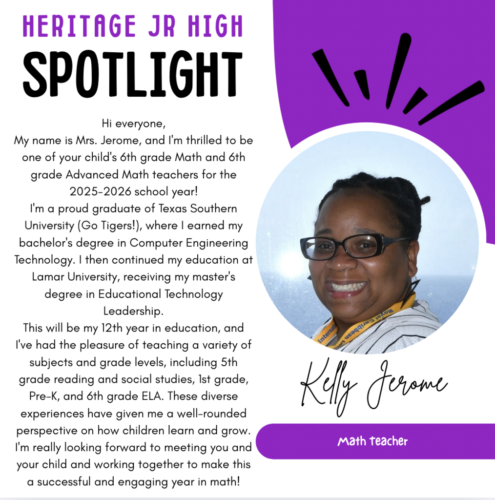 Welcome Ms. Jerome!