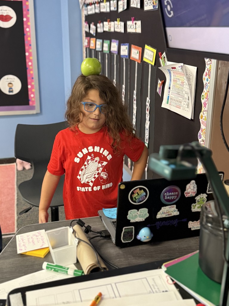 How do you celebrate Johnny Appleseed Day? With an apple on your head, of course! Mrs. Counts' class is crushing this challenge and making learning memorable. We love seeing all the great things happening in our classrooms! #DailyGreatness #SchoolSpirit #KindergartenRocks #AppleChallenge #CommunityInvolved