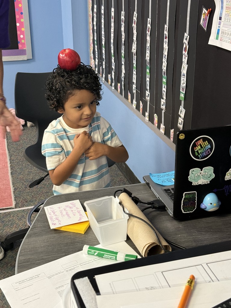 How do you celebrate Johnny Appleseed Day? With an apple on your head, of course! Mrs. Counts' class is crushing this challenge and making learning memorable. We love seeing all the great things happening in our classrooms! #DailyGreatness #SchoolSpirit #KindergartenRocks #AppleChallenge #CommunityInvolved