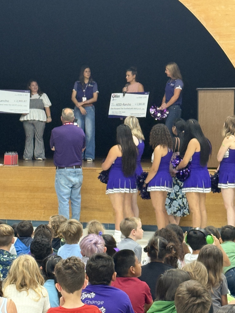 We had an exciting surprise assembly Friday! A huge thank you to the AISD Education Foundation and Olin for surprising our very own Ms. Kluttz and Mrs. Powell with grant money! They'll be using the funds to bring new audiobooks, STEAM technology, and maker space items to the Rancho library. Our students are already buzzing with excitement to use these new resources! This is what community support looks like! Thank you for investing in our students' learning and future. 💜📚💻 #RanchoWildcats #EducationGrant #CommunitySupport #STEAM #LibraryLove
