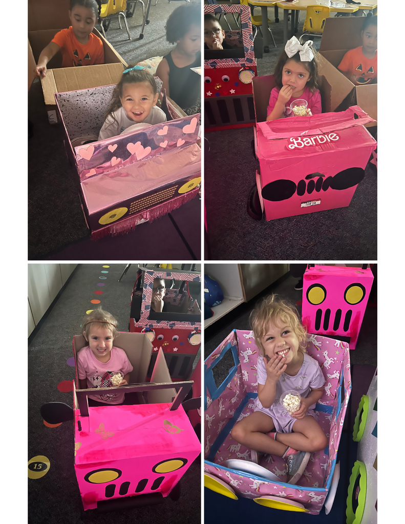 Vroom vroom! Our Pre-K students celebrated the end of their Box Unit with a memorable Box Car Drive-In Movie! Look at those incredible, custom-made vehicles!  This unit wasn't just about creativity; it was about critical thinking and decision-making. After building their amazing cars, the students voted on which movie to watch and then enjoyed the show with popcorn inside their creations! It's so inspiring to see learning come to life. 