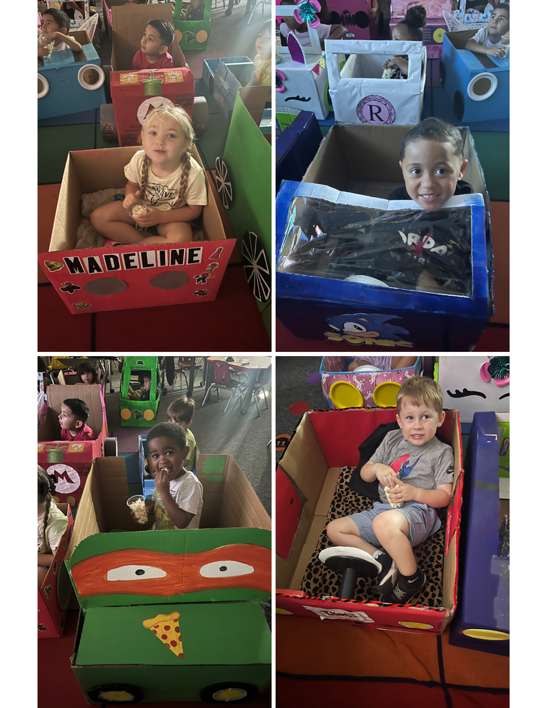 Vroom vroom! Our Pre-K students celebrated the end of their Box Unit with a memorable Box Car Drive-In Movie! Look at those incredible, custom-made vehicles!  This unit wasn't just about creativity; it was about critical thinking and decision-making. After building their amazing cars, the students voted on which movie to watch and then enjoyed the show with popcorn inside their creations! It's so inspiring to see learning come to life. 