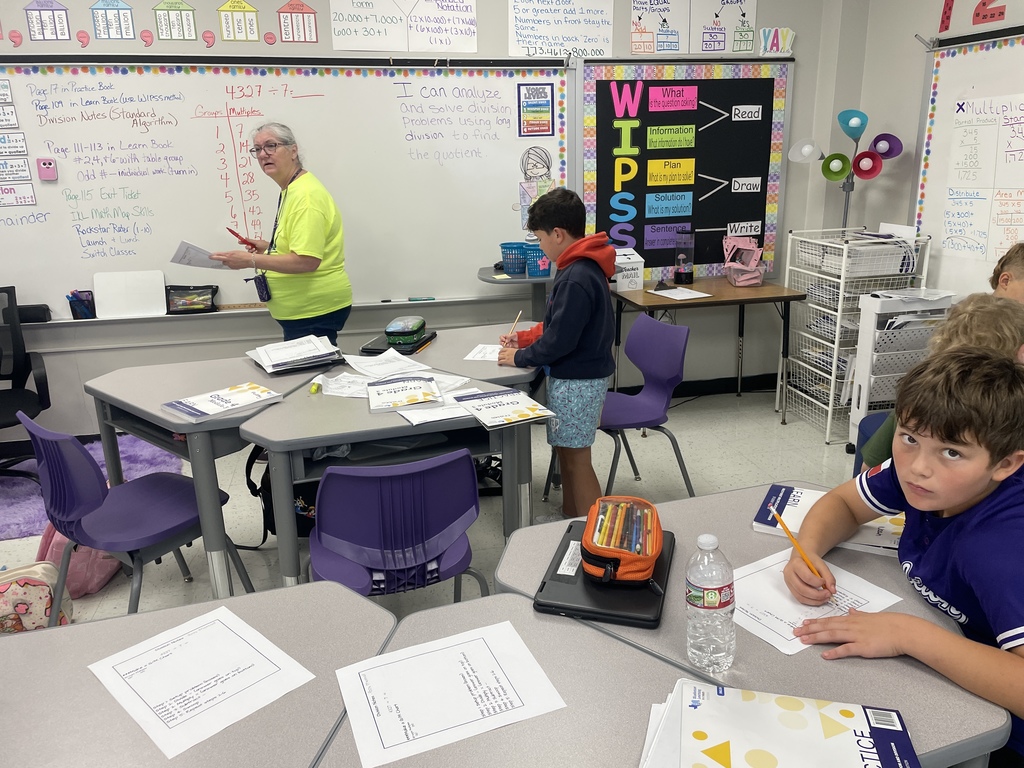 A huge shout-out to our incredible paraprofessional, Mrs. Gebert, who stepped up to substitute teach 4th-grade math, keeping the learning flowing seamlessly! We also appreciate Ms. Smith for providing valuable small-group support and guidance.  It truly takes a village, and we're so grateful for our dedicated staff who go above and beyond to ensure our students have a productive and engaging day. #SchoolCommunity #TeacherSupport #MathClass #4thGrade