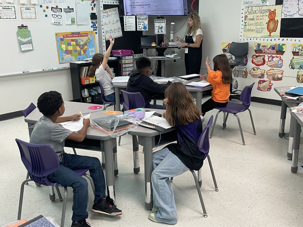 Grammar power in Ms. Brown's 2nd grade class! Our students were focused and engaged today, diving into their grammar journals to strengthen their language skills. It's awesome to see those hands go up with brilliant answers!  #DailyLearning #2ndGradeRocks #Grammar