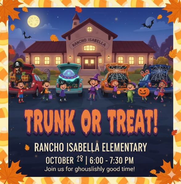 Join us this coming Tuesday at our first Rancho Trunk or Treat event!