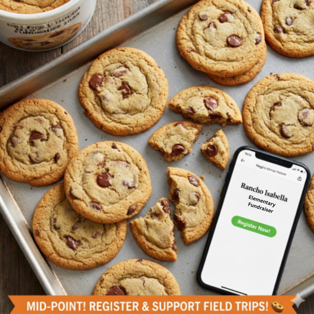 Halfway there, Rancho Isabella! We're crushing the Cookie Dough Fundraiser, but we need everyone on board to hit our goal.  A quick reminder: to make sure your student's efforts count and to easily share the fundraiser with family and friends, you must register online! It's quick, easy, and the biggest help you can give to this effort.  Don't wait! Register your student now: https://seller.clubschoicefundraising.com/Home/SchoolPage/RANC29  Funds go directly to field trips and student programs. Let's get registered and keep those orders rolling in! 🍪