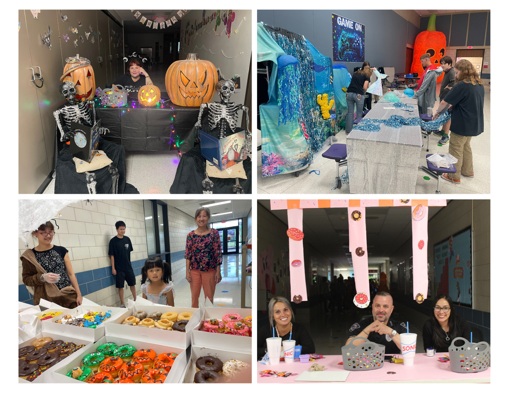The rain couldn't stop the fun at our first Trunk or Treat! What an incredible night seeing all of our amazing students, families, and community partners in costume.  A huge THANK YOU to the groups who decorated a "trunk" (or table!) and helped make the event a huge success: The Donut Shop, Taekwondo, Rancho's Ms. Walker, our 3rd and 4th Grade Teams, Mrs. Davis & Mrs. Counts, Officer Harper along with Mrs. Gonzales and Mrs. Williams, Ms. Morra, our PTO (Ms. Alyssia, Ms. Lauren, Ms. Joy, Ms. Laken), our principals Mrs. Gay & Mrs. Barerra, Mrs. Valdez & Mrs. Mancuso, both Junior High Student Councils, High School ROTC, and Rancho's Shutterbugs club!  We love bringing our community together for these unforgettable school events! 
