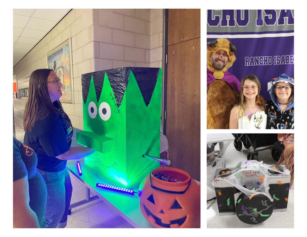 The rain couldn't stop the fun at our first Trunk or Treat! What an incredible night seeing all of our amazing students, families, and community partners in costume.  A huge THANK YOU to the groups who decorated a "trunk" (or table!) and helped make the event a huge success: The Donut Shop, Taekwondo, Rancho's Ms. Walker, our 3rd and 4th Grade Teams, Mrs. Davis & Mrs. Counts, Officer Harper along with Mrs. Gonzales and Mrs. Williams, Ms. Morra, our PTO (Ms. Alyssia, Ms. Lauren, Ms. Joy, Ms. Laken), our principals Mrs. Gay & Mrs. Barerra, Mrs. Valdez & Mrs. Mancuso, both Junior High Student Councils, High School ROTC, and Rancho's Shutterbugs club!  We love bringing our community together for these unforgettable school events! 