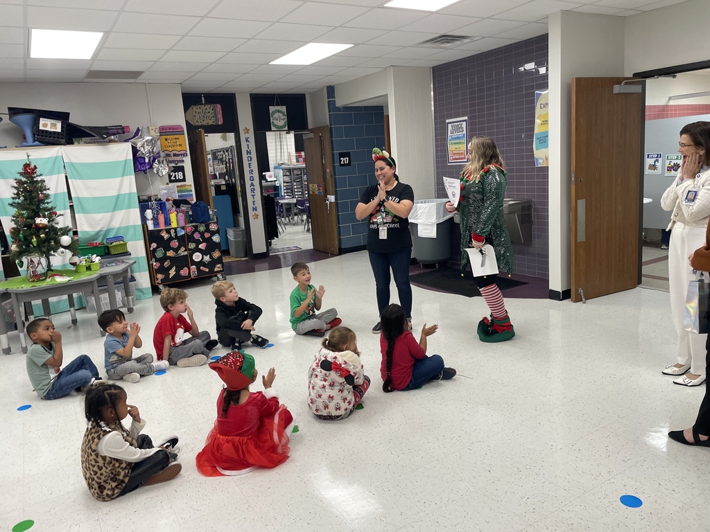 Spreading holiday cheer and well-deserved recognition through the halls today! A huge congratulations to our December Stars who shine so bright at our school.  Star Teacher: Mrs. Arias (Kindergarten) Star Support Staff: Mrs. Buentello (Principal's Secretary)  From the front office to the classroom, these two ladies make our days brighter. We loved seeing the excitement on the students’ faces when the "Elf Squad" came to visit! Thank you both for everything you do for our school family.