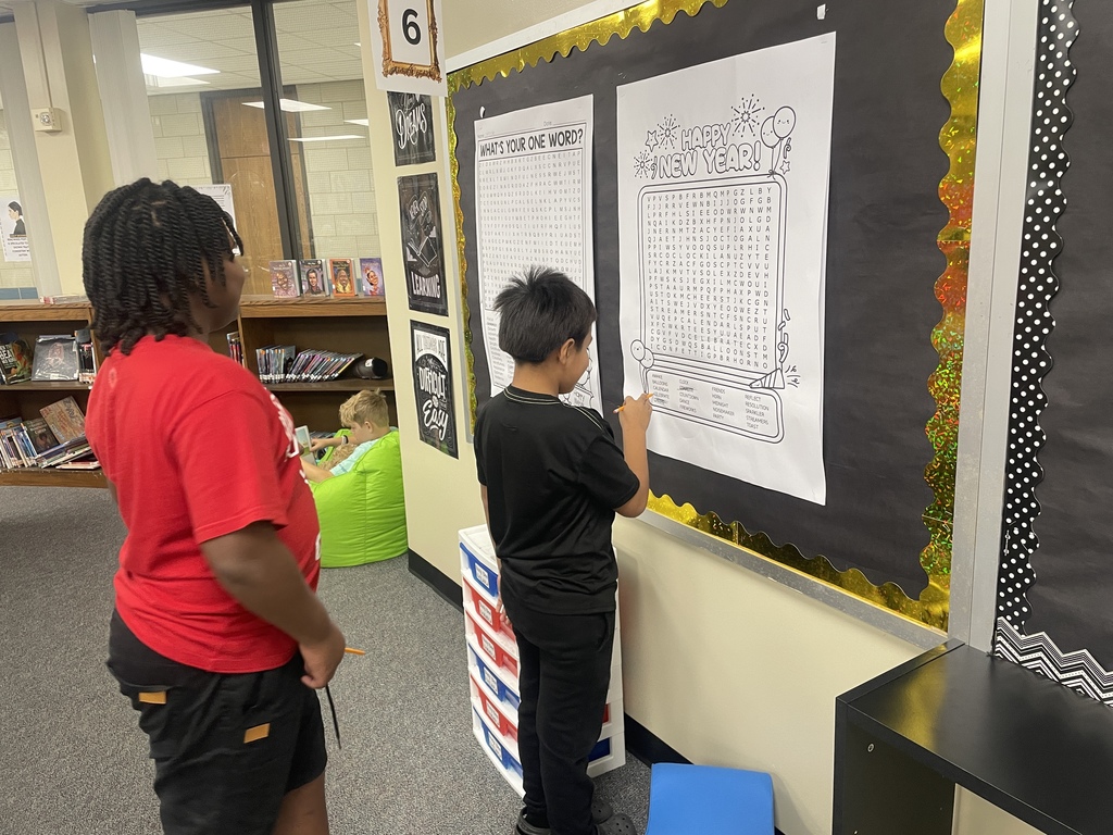 New Year, same love for learning! Mrs. Lampe-Anderson’s 4th grade class is back in the library and starting 2026 off right with reading, puzzles, and goal-setting. Our students make every day great! 