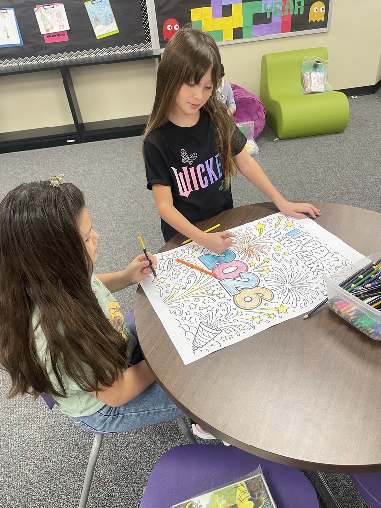 New Year, same love for learning! Mrs. Lampe-Anderson’s 4th grade class is back in the library and starting 2026 off right with reading, puzzles, and goal-setting. Our students make every day great! 