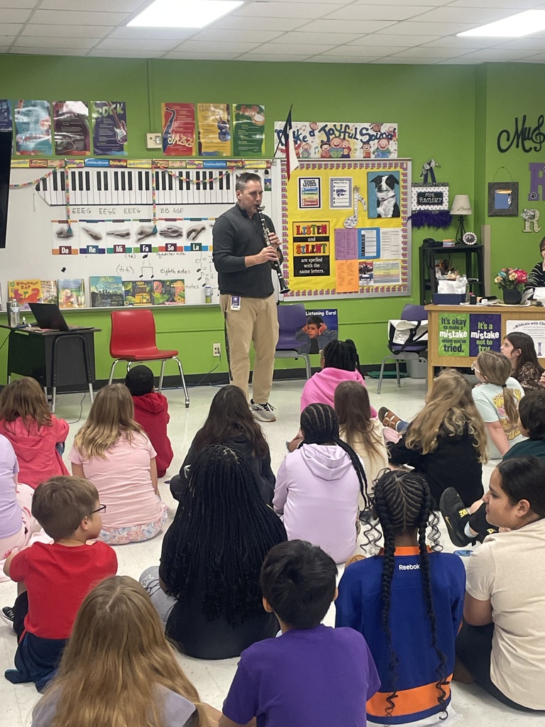 We had some very special guests in the music room this week! The directors from Angleton Junior High stopped by to introduce our 5th graders to the wonderful world of band. From the smooth slide of the trombone to the bright notes of the flute, our students loved getting an up-close look at the instruments they can play next year.  It’s more than just music—it’s about teamwork, discipline, and finding your voice. We can’t wait to see these students on stage in the future!