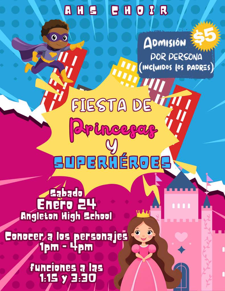 Don't forget about AHS Choir's Princess and Superhero party this Saturday!