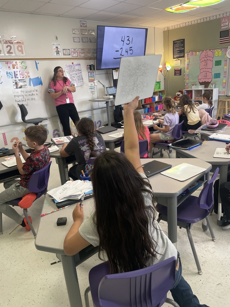 There is nothing quite like the "aha!" moment in 2nd grade! In Mrs. Aaron’s class, our students are tackling three-digit subtraction. From using whiteboards to following along with the big screen, these mathematicians are working hard to master regrouping and problem-solving. We love seeing their confidence grow every single day!