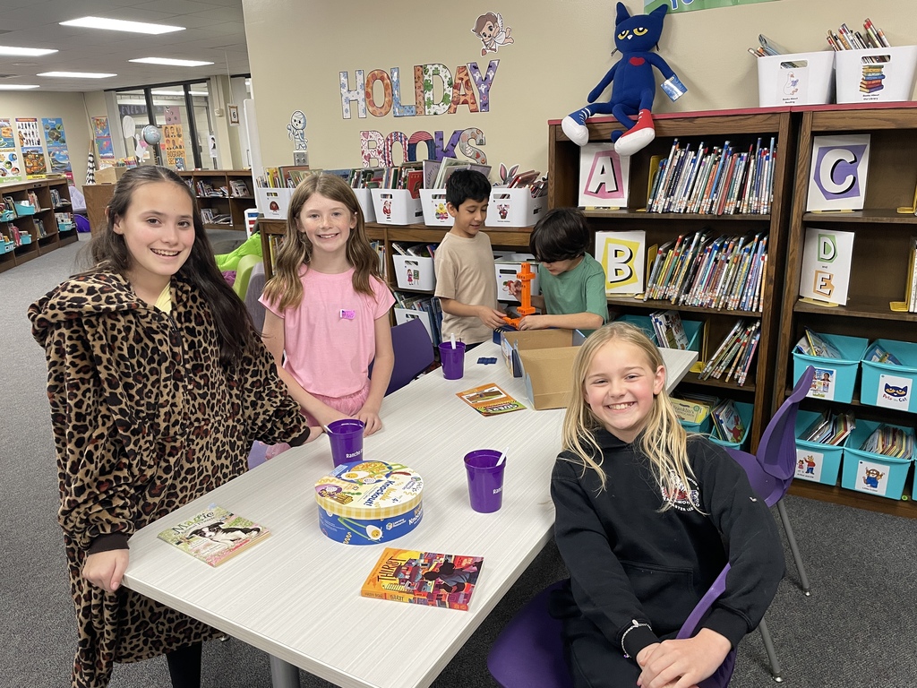 We are thrilled to recognize a group of dedicated students who met the rigorous goal of reading ten Bluebonnet books this school year. This challenge requires consistent effort and a passion for literacy, and these students rose to the occasion!  Our "Rancho Readers" enjoyed an ice cream social in the library to mark the achievement, taking home a new book and a commemorative cup. Thank you to the PTO volunteers who helped serve our students and celebrate their success. Keep on reading!