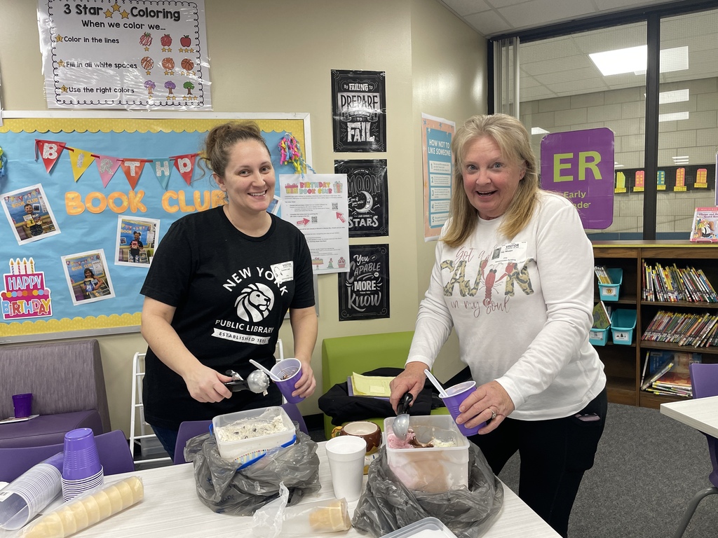 We are thrilled to recognize a group of dedicated students who met the rigorous goal of reading ten Bluebonnet books this school year. This challenge requires consistent effort and a passion for literacy, and these students rose to the occasion!  Our "Rancho Readers" enjoyed an ice cream social in the library to mark the achievement, taking home a new book and a commemorative cup. Thank you to the PTO volunteers who helped serve our students and celebrate their success. Keep on reading!