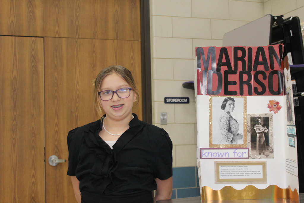 Our 5th graders transformed our cafeteria into a Living Wax Museum today in honor of Black History Month.  Visitors had to find the "magic button" at each station to bring these historical icons to life. Once "activated," students stepped out of their wax-like poses to share powerful stories—in character!—about leaders like John Lewis, Ruby Bridges, and Malcolm X.  Seeing our students take such pride in their research and public speaking was the highlight of our week! 🌟