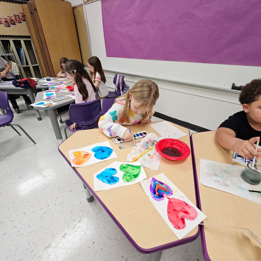Community is built one heart at a time. ❤️ Our Kindergarten and First Grade students spent time at Art Club creating these vibrant watercolor hearts. When we put them all together, they tell a story of a school that loves to create, learn, and grow together. Thank you to our amazing student artists for brightening our hallways!