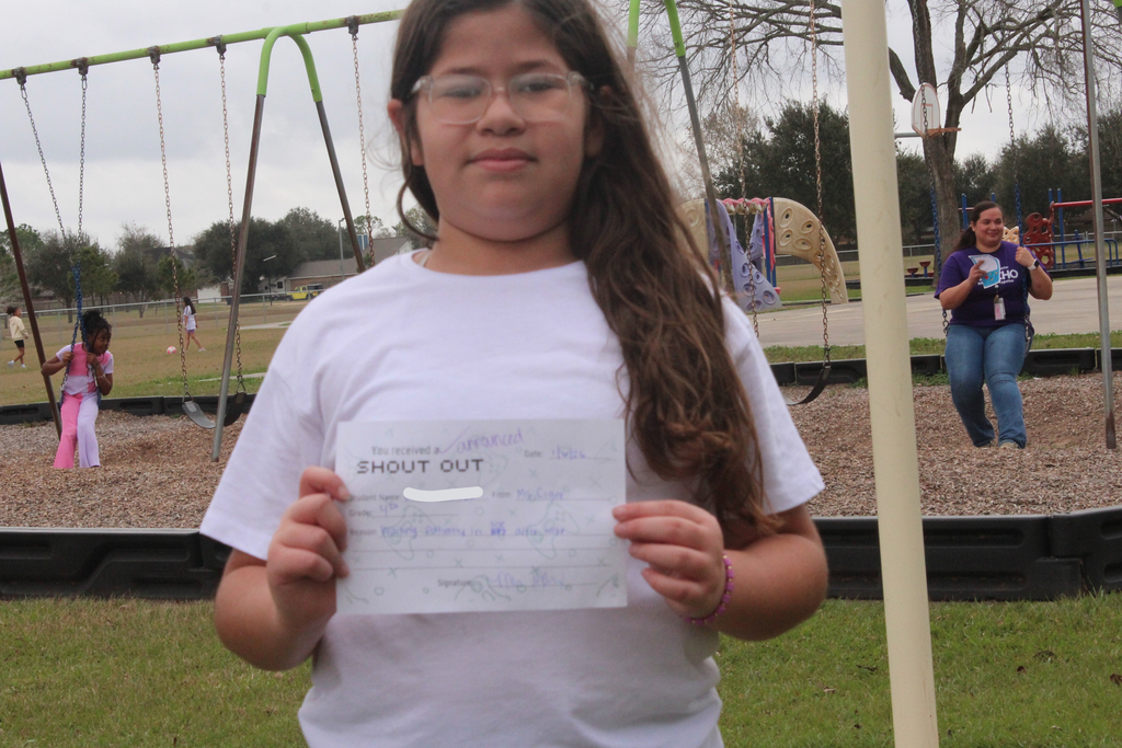It is time to celebrate! These students (and staff!) have gone above and beyond, and we are so proud to share this week's Shout Outs. From showing great manners and encouraging classmates to hitting huge reading milestones, these individuals are leveling up and making our school a better place every day.