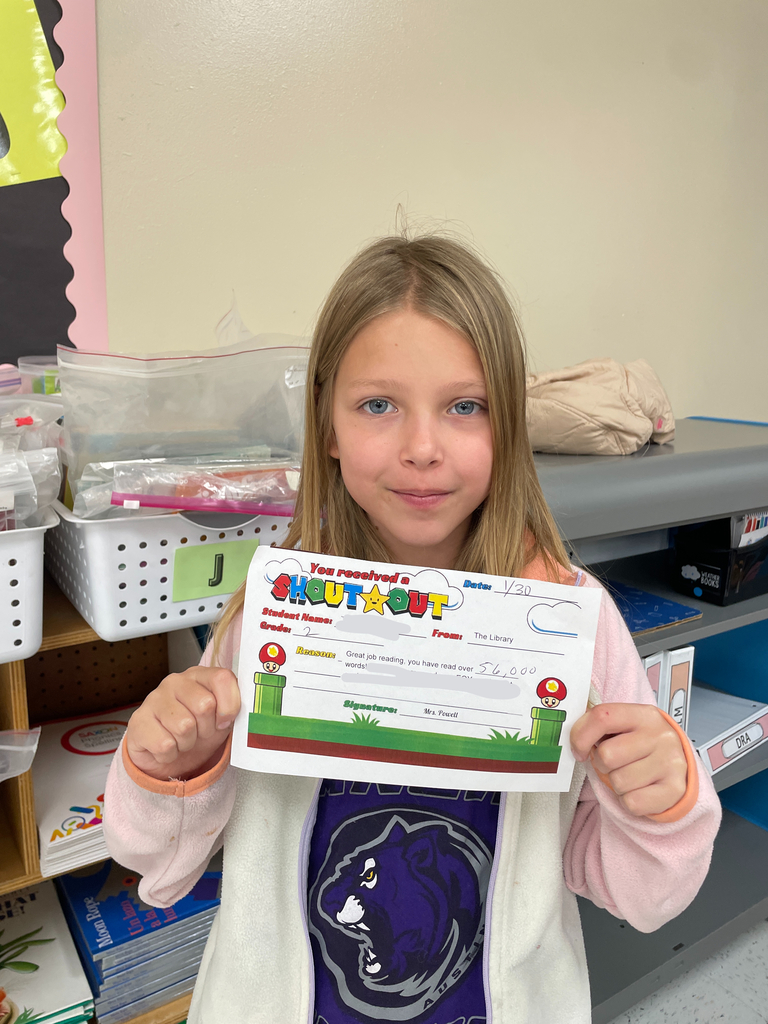 Big shout outs are happening at the school! From massive reading milestones (68k words!) to our amazing staff like Mrs. Buchanan receiving praise for her work with our students—we’ve got a lot to be proud of. Keep up the great work! 