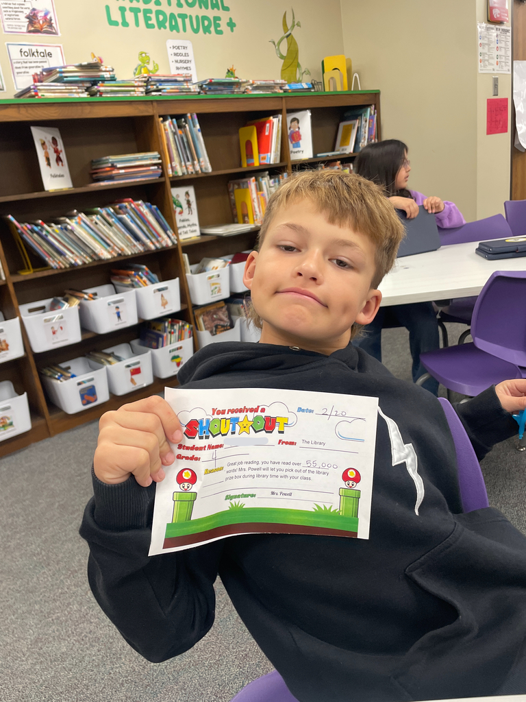 Big shout outs are happening at the school! From massive reading milestones (68k words!) to our amazing staff like Mrs. Buchanan receiving praise for her work with our students—we’ve got a lot to be proud of. Keep up the great work! 