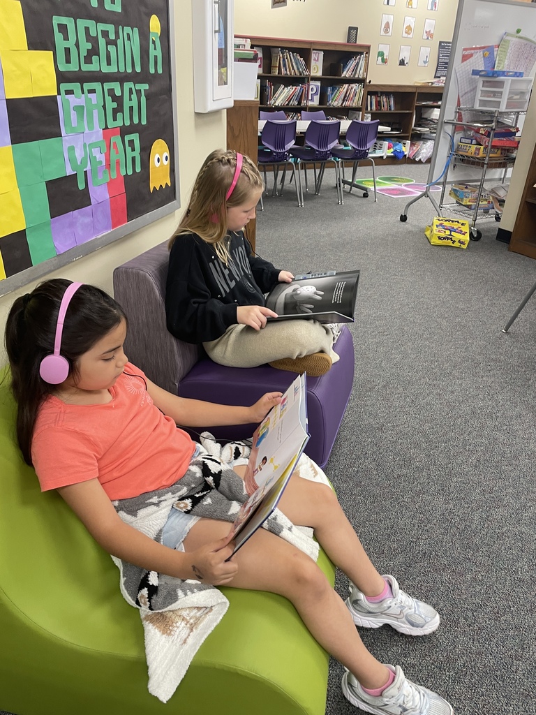 Big things are happening in our library! We are so excited to introduce our brand-new VOX Books! These "books that talk" allow our students to listen to a professional narration while they follow along with the physical pages, helping to boost literacy and confidence.  This was made possible through a wonderful partnership between Mrs. Kluttz and our Librarian, Mrs. Powell, who successfully applied for a grant through the Education Foundation.  Check out these photos from our "Launch Day!" A few lucky students were selected to be our "First Listeners" and official product testers. From the smiles on their faces, we think these books are going to be a huge hit!