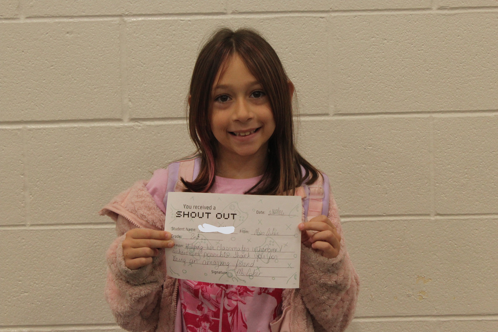 Walk through our doors on any given day and you’ll see greatness in action! Whether it’s excelling in academics or showing exemplary character, we love taking a moment to give our students the 'Shout Out' they deserve. 