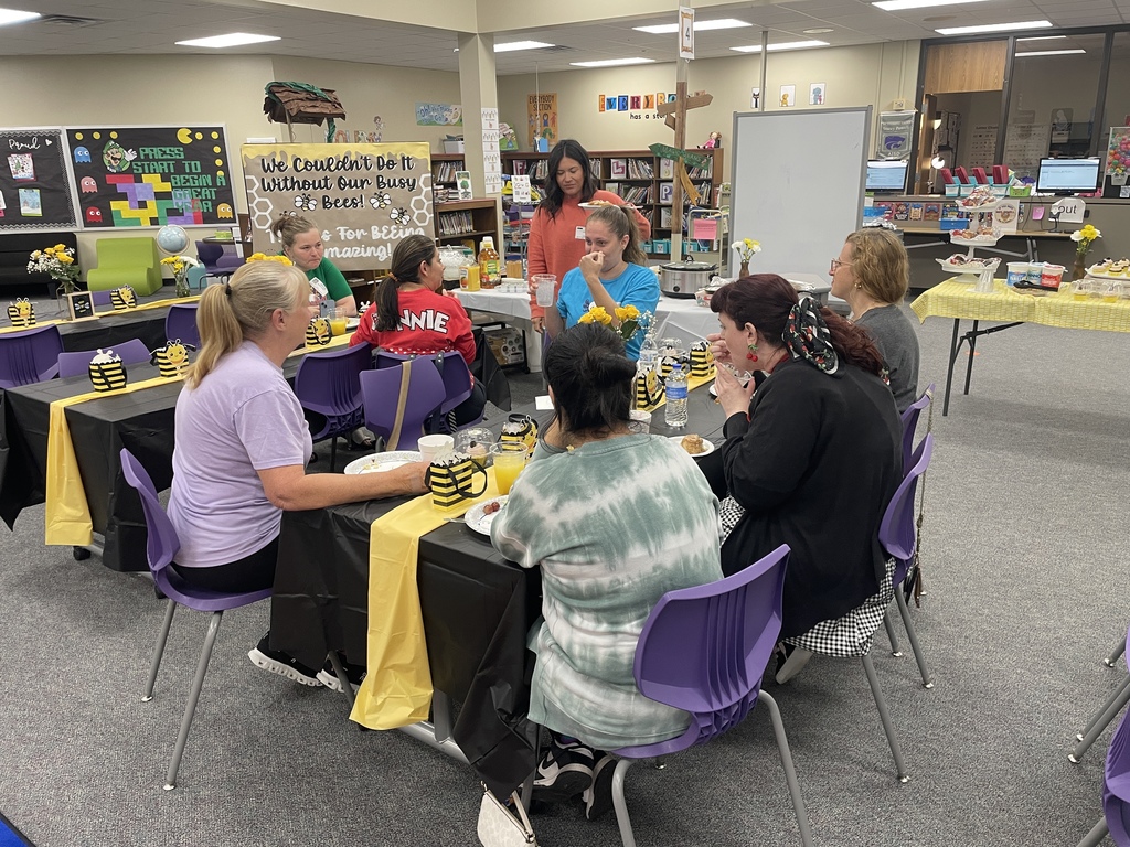 We couldn't do it without our Busy Bees! 🐝💛  This morning, we had the pleasure of hosting a special breakfast to celebrate the incredible volunteers who give their time and energy to our students and staff. From the classroom to the library, your hard work creates a "buzz" of excitement and support that makes our school a better place every single day.  To our volunteers: Thank you for "bee-ing" absolutely amazing! We appreciate you more than words can say.