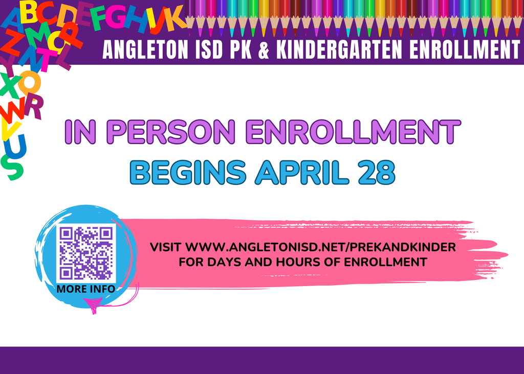 pk & kinder in person enrollment announcement