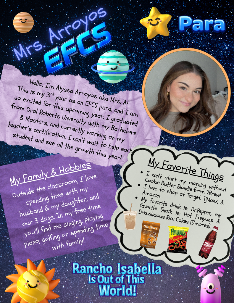 Please help us welcome one of our incredible EFCS teams for the 26-27 school year: Miss Heard, Mrs. Arroyos, and Mrs. Rudkin! With a shared mission to empower students, nurture individual strengths, and foster a joyful learning environment, this team is set to make a lasting impact at Rancho Isabella. They can’t wait to watch their students grow, learn, and accomplish amazing things together! Here’s to a meaningful and stellar year ahead for our EFCS star team!