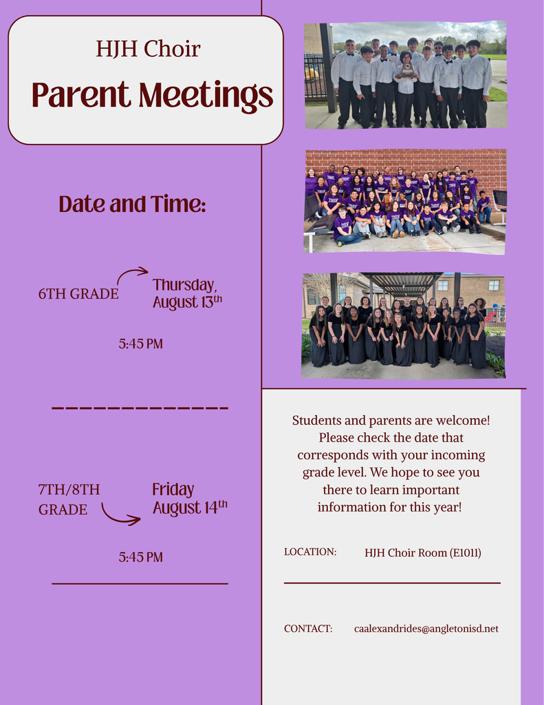 Choir meeting: 8/13 and 8/14