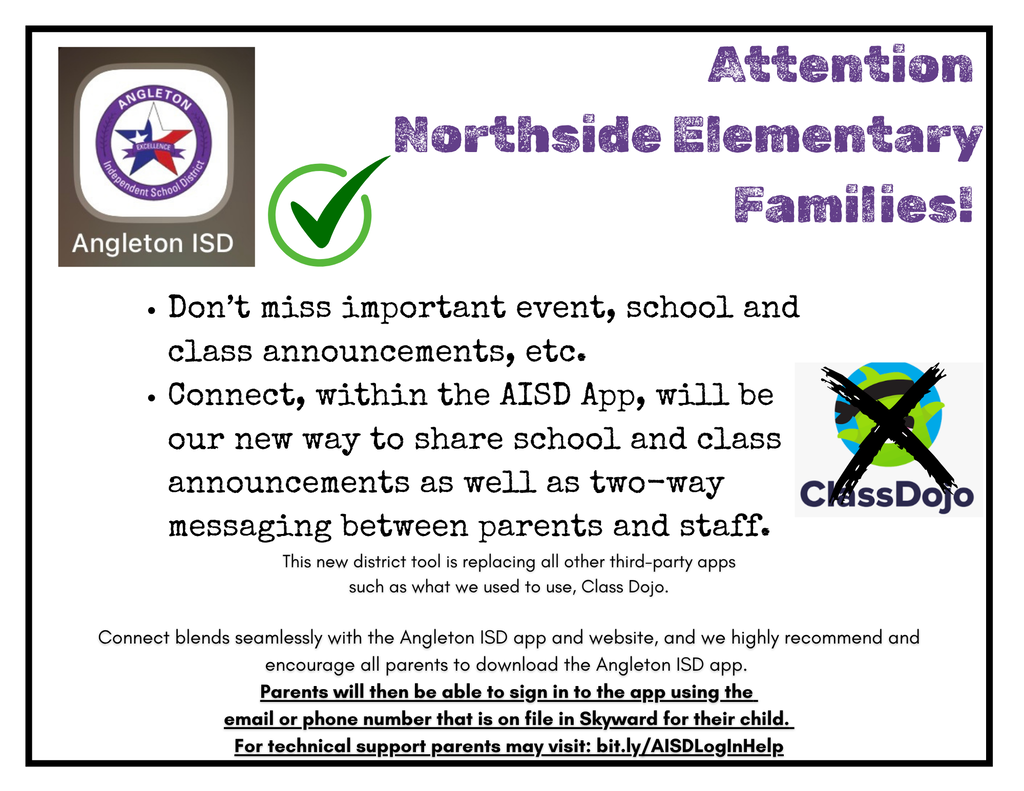 AISD Connect Announcement. Download the AISD app today to stay connected!