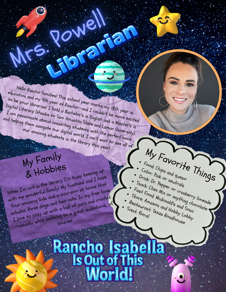 Help us give an "Out of This World" welcome to our Specials team—Mrs. Powell (Librarian), Coach Braun (P.E.), Mrs. Ransier (Music), and Mrs. Morales (P.E. Asst.)—for the 2026–2027 school year! 🚀 With decades of experience, a shared passion for connecting with students, and hobbies ranging from audiobooks and live music to cooking and family sports, this incredible team is ready to keep our kids creative, active, and inspired all year long! 🌟