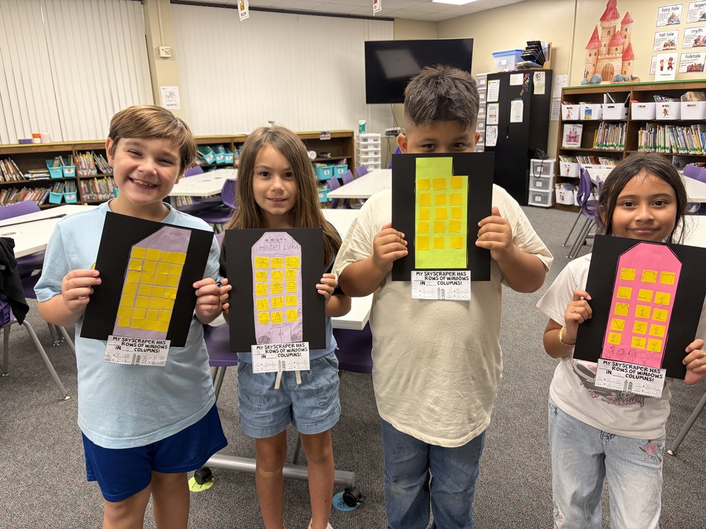 Building math skills from the ground up! 🏙️✨ Our 2nd graders combined math and art by creating "array skyscrapers" to practice counting rows and columns. Hands-on learning makes mastering new math concepts so much fun! 📐✏️