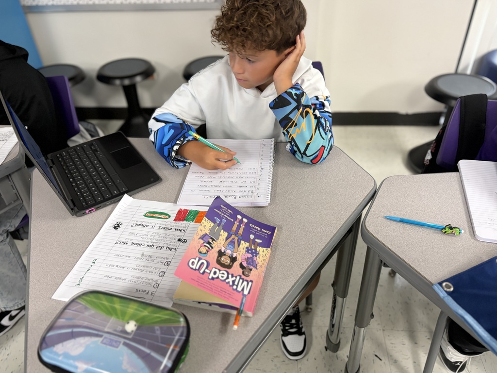 Big ideas start with a rough draft! Mrs. Monroe’s 5th graders are diving deep into expository writing, researching and drafting essays on their favorite inventions. From everyday essentials like football and DVDs to fun favorites like squishies, these students are putting serious focus into organizing their facts and sharing what makes these creations unique. Way to go, 5th grade!