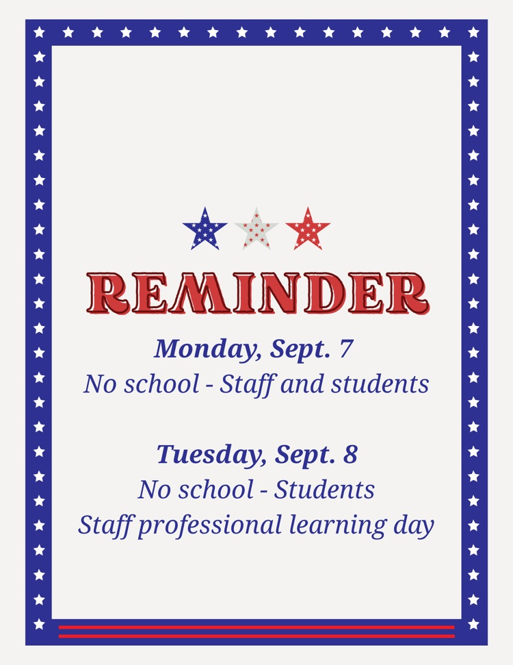 No school for students Monday and Tuesday 