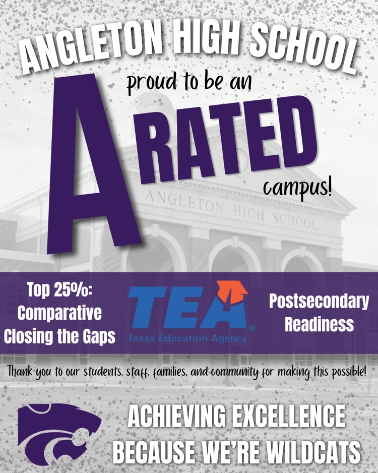 Angleton high school is an A rated campus by TEA.