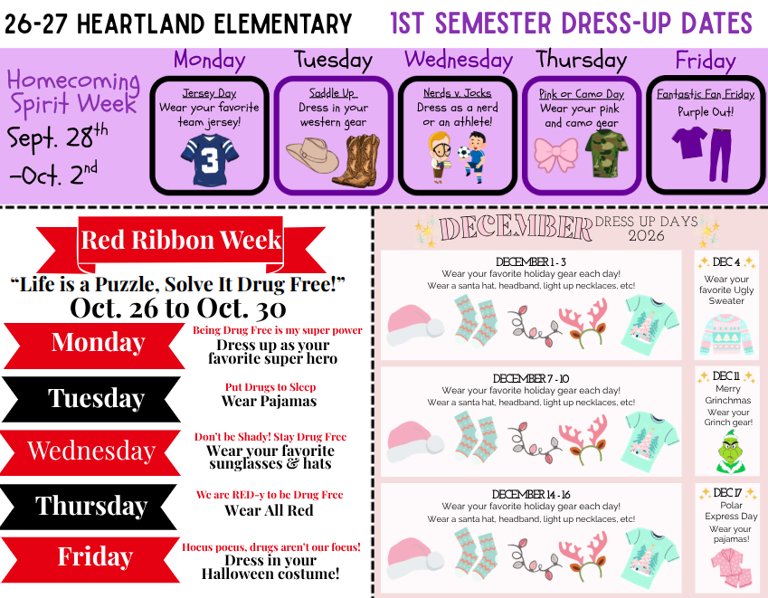 Fall Semester OPTIONAL Dress up days