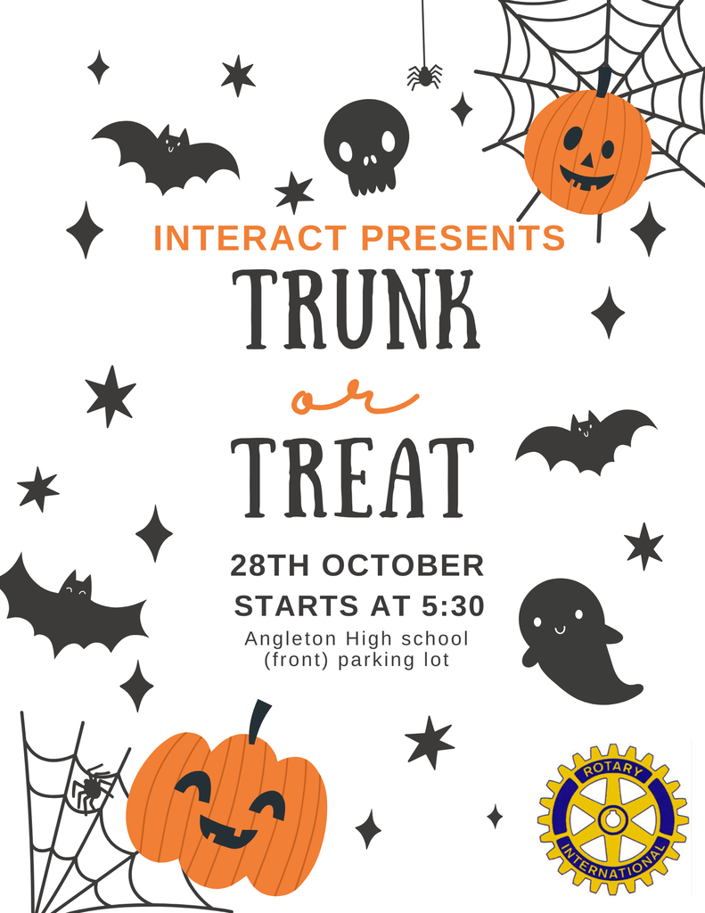 Trunk or Treat AHS Parking lot 10/28 at 5:30PM