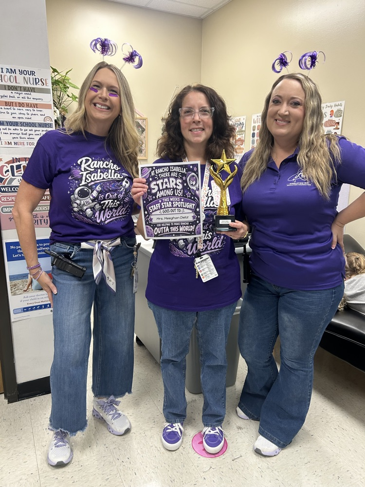 Big congratulations to Mrs. Meaghan Dietz for being named this week’s Staff Star Spotlight at Rancho Isabella Elementary! 💜 Thank you for everything you do to make Rancho shine bright!
