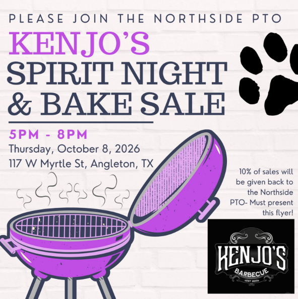 Kenjo's Spirit Night and Bake Sale