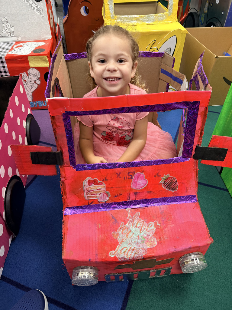 Our Pre-K students finished up their box unit in the most creative way possible! The kids brought their hand-crafted cardboard cars to class and parked them in the classroom for a special drive-in movie day. We love seeing their big smiles and incredible imaginations come to life!