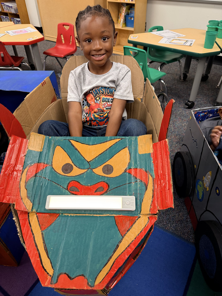 Our Pre-K students finished up their box unit in the most creative way possible! The kids brought their hand-crafted cardboard cars to class and parked them in the classroom for a special drive-in movie day. We love seeing their big smiles and incredible imaginations come to life!