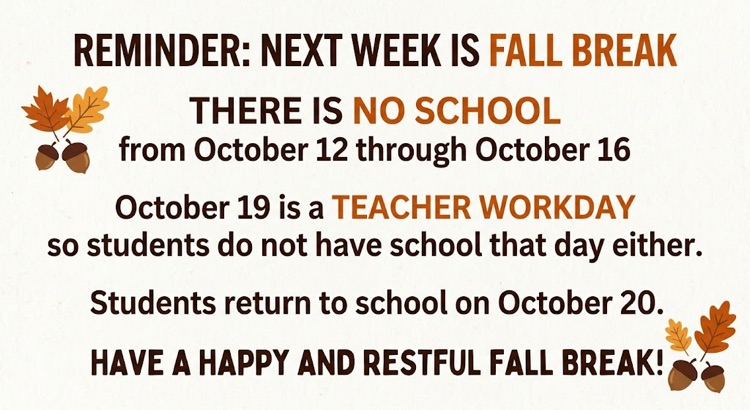 No school next week