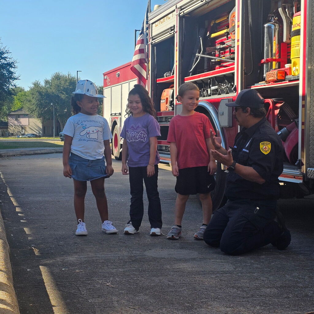 Learning fire safety is all about hands-on practice! Our students had a blast practicing key emergency moves today. A big thank you to the Angleton Fire Department for stopping by—our Pre-K, Kindergarten, 1st, and 2nd graders all loved visiting the fire truck and learning how to stay safe!