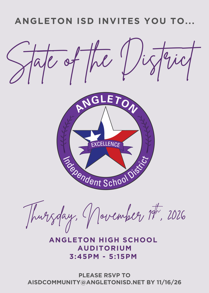 State of the District : Thursday, November 19; 3:45-5:15 PM; AHS Auditorium