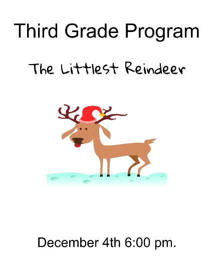 Holiday shop, music Program, holiday dress up days